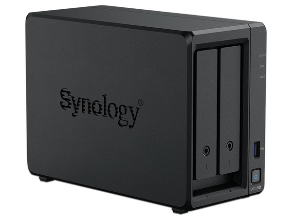 Servidor NAS Synology DiskStation DS725+: 
Procesador AMD Ryzen R1600 (hasta 3.1 GHz), 
Memoria de 4GB DDR4, 
Hasta 2 Bahías para Discos Duros (No Incluidos),
Color Negro.