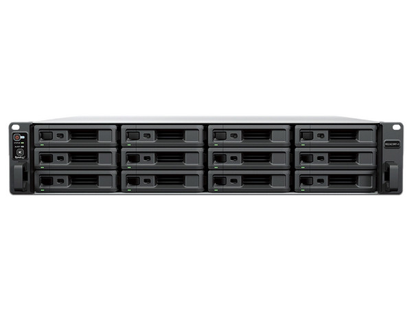 Servidor NAS Synology RS2423RP+II: Procesador AMD Ryzen V1780B (hasta 3.3 GHz), Memoria de 8GB DDR4, 12 Bahías, hasta 288TB, 2 Puertos 1GbE, 1 Puerto 10GbE, USB 3.2, Hot-Swap, Fuente Redundante.