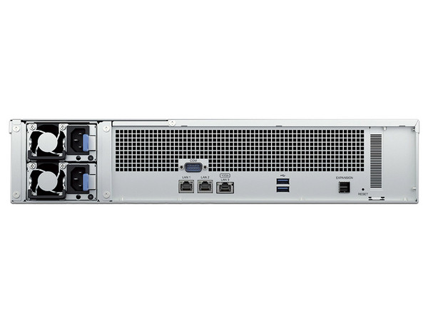 Servidor NAS Synology RS2423RP+II: Procesador AMD Ryzen V1780B (hasta 3.3 GHz), Memoria de 8GB DDR4, 12 Bahías, hasta 288TB, 2 Puertos 1GbE, 1 Puerto 10GbE, USB 3.2, Hot-Swap, Fuente Redundante.