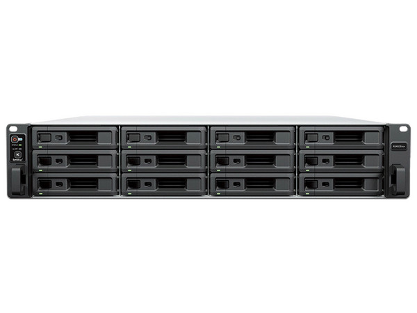 Servidor NAS Synology RS4826xs+: Procesador Intel Xeon D-1739 (hasta 3.5 GHz), Memoria de 16GB DDR4 ECC RDIMM, 12 Bahías, hasta 288TB, Expandible hasta 1.15PB, 2 Puertos 10GbE, USB 3.2, Hot-Swap.