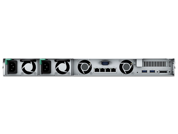 Servidor NAS SYNOLOGY RS822RPPLUS, con 4 bahías para discos duros de hasta 128TB (no incluidos), Memoria RAM de 2GB DDR4 (Hasta 32 GB), 4 Puertos Gigabit. Color Negro