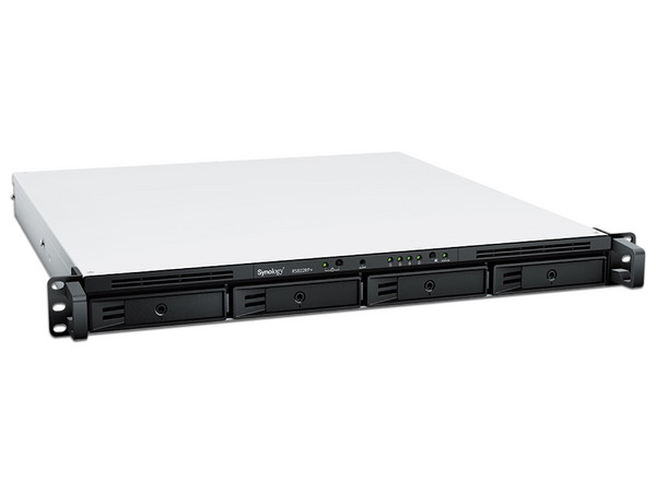 Servidor NAS SYNOLOGY RS822RPPLUS, con 4 bahías para discos duros de hasta 128TB (no incluidos), Memoria RAM de 2GB DDR4 (Hasta 32 GB), 4 Puertos Gigabit. Color Negro