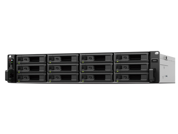 NAS Synology de 12 Bahias, Procesador Intel Xeon D-154, 16GB DDR4 ECC, 4 LAN GbE y 2 LAN 10GbE, USB 3.2.