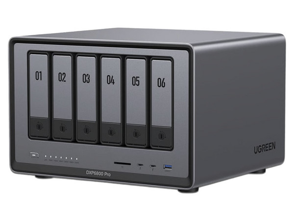 Servidor NASS UGREEN NASync DXP6800 Pro: 
Procesador Intel Core i5 1235U (hasta 4.4 GHz), 
Soporta Memoria DDR5, 
6 Bahías SATA, 2 Ranuras M.2, 
S.O. No Incluido.