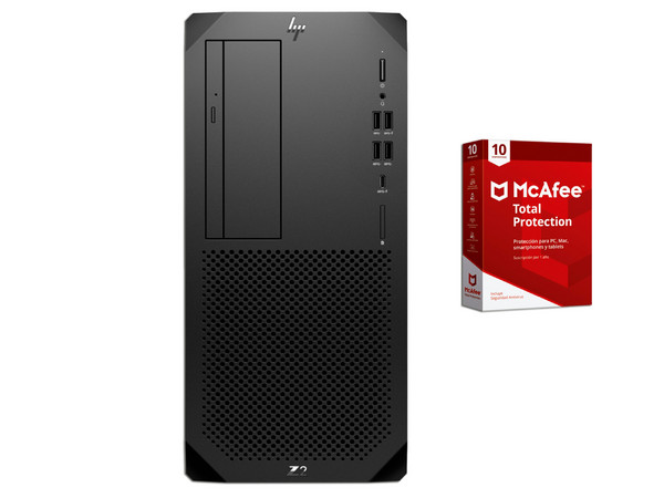 WorkStation HP Z2 G9: Procesador Intel Core i7-12700K (hasta 5.0 GHz), Memoria de 32GB DDR5, SSD de 512GB, Video NVIDIA GeForce RTX 3060, S.O. Windows 11 Pro (64 Bits), Incluye Antivirus McAfee Total Protection para 10 Dispositivos.