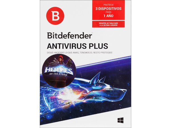 Bitdefender Antivirus Plus 2018, 3 Dispositivos, 1 Año.