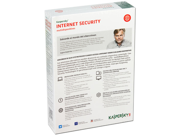 Kaspersky Internet Security 2014, 3 Dispositivos, 1 Año.