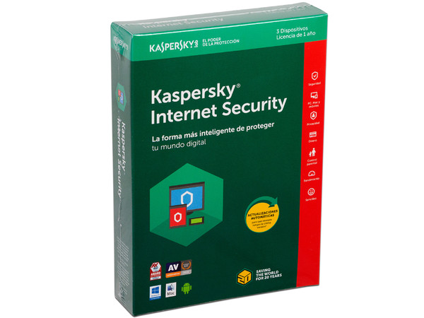 Kaspersky Internet Security Multidispositivos 2017, 3 Dispositivos, 1 Año.