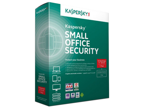 Kaspersky Small Office Security, 1 Servidor, 10 Usuarios, 1 Año.