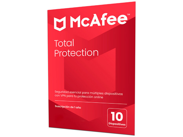 Antivirus McAfee Total Protection, 10 dispositivos, 1 Año.