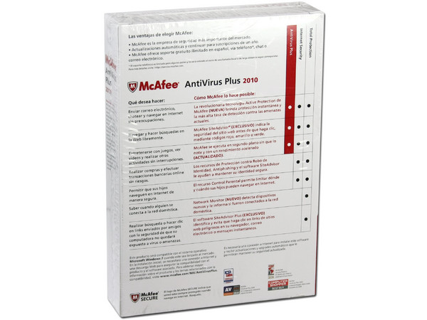 McAfee VirusScan Plus 2010 para 1 usuario