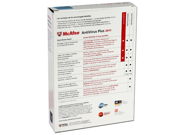 McAfee Antivirus Plus 2011 para 1 Computadora
