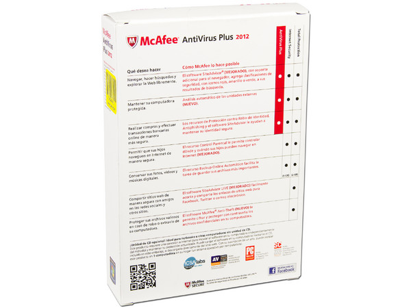 McAfee Antivirus Plus 2012 para 1 Computadora