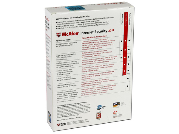 McAfee Internet Security 2011 hasta 3 Computadoras