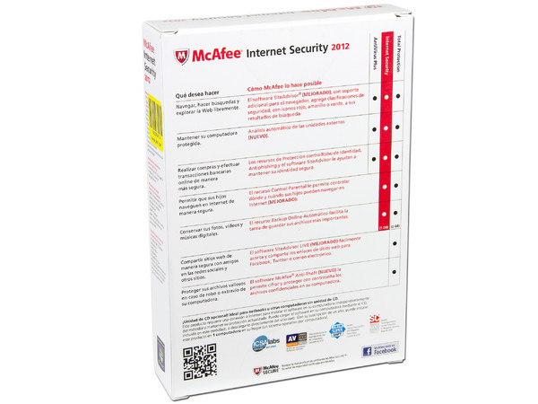 McAfee Internet Security 2012 para 1 Computadora