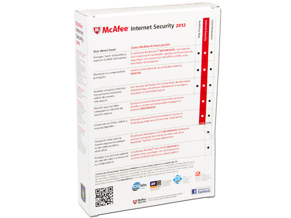 McAfee Internet Security 2012 hasta 3 Computadoras