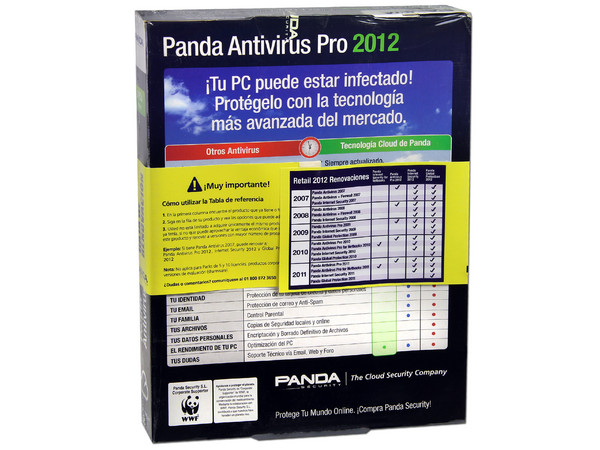 Panda Antivirus Pro 2012 Español (3PCs) Caja de Renovación (Exclusivo para usuarios que ya cuentan con versiones anteriores registradas)