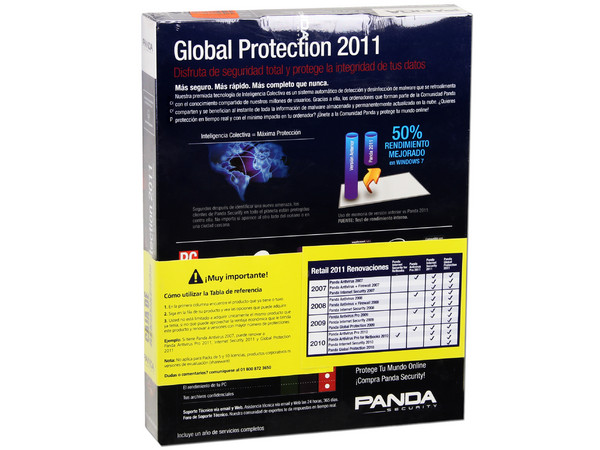 Panda Global Protection 2011 Español (3PCs) Caja de Renovación (Exclusivo para usuarios que ya cuentan con versiones anteriores registradas)
