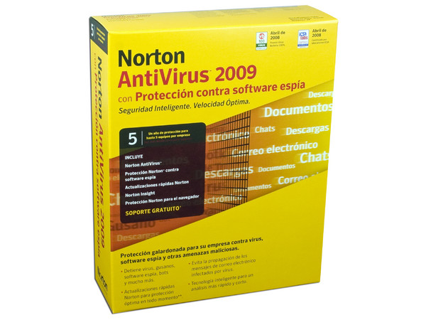 Norton AntiVirus 2009 para 5 usuarios   