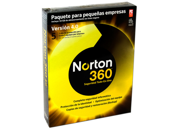 Norton 360 Versión 4.0 hasta 5 equipos por empresa