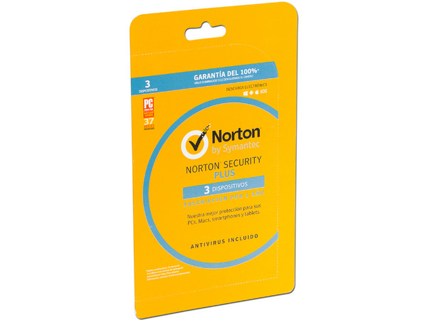Norton Security Plus Antivirus 2017 para 1 usuario, 3 dispositivos, (1 año).