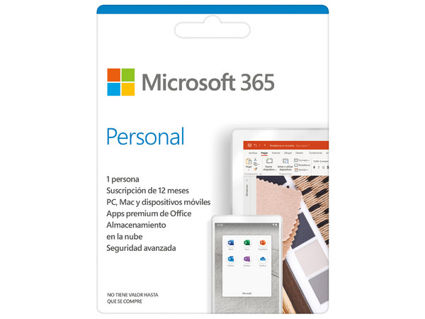 Microsoft Office 365 Personal (1 año de suscripción para un 1 usuario con 3 dispositivos + 1TB en OneDrive). Descarga ESD. (Digital)