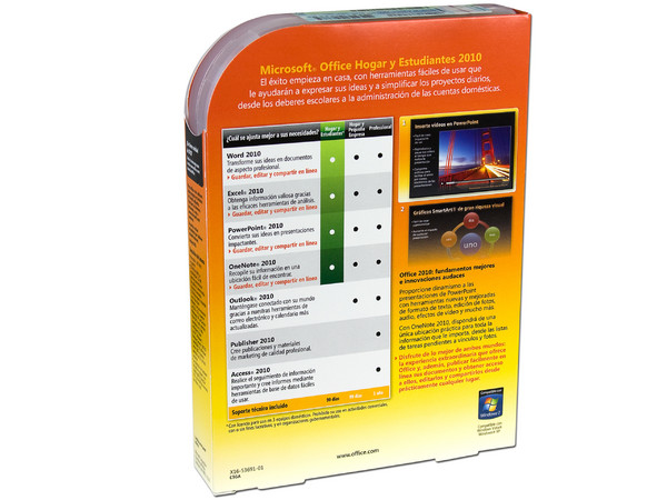 Microsoft Office Hogar y Estudiantes 2010 en Español, DVD