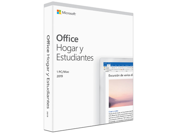 Microsoft Office Hogar y Estudiantes 2019, 1PC, versión español.