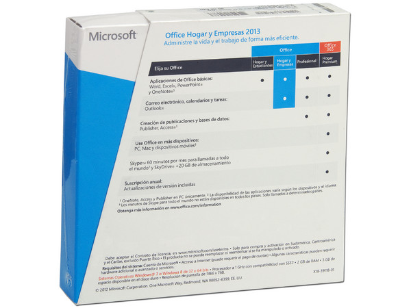 Microsoft Office Hogar y Empresas 2013, 1 PC, (Exclusivo a la venta en equipos nuevos HP)