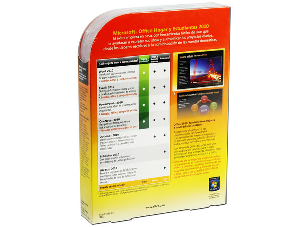 Microsoft Office Hogar y Estudiantes 2010 en Español, DVD
