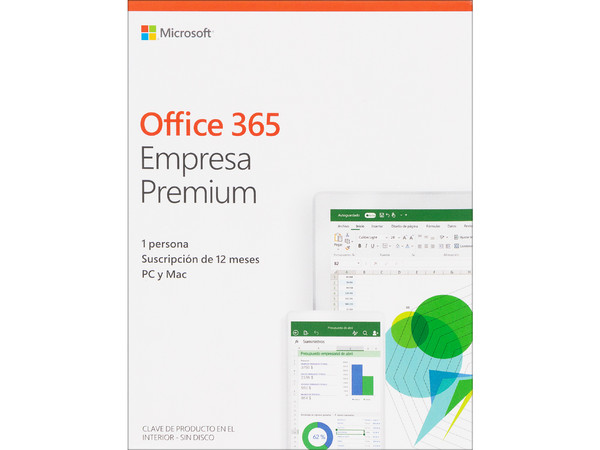 Microsoft Office 365 Empresas Premium , ESD. (1 Año de suscripción para 1 Usuario con 5 Dispositivos + 1TB en One Drive).
