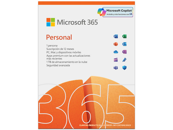 Microsoft 365 Personal Para 1 Usuario, Español Latinoamérica, (1 año de Suscripción). (Caja abierta)