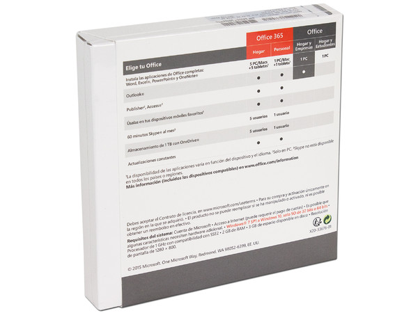 Microsoft Office Hogar y Empresas 2016, 1 PC, DVD. (32/64 Bits)
