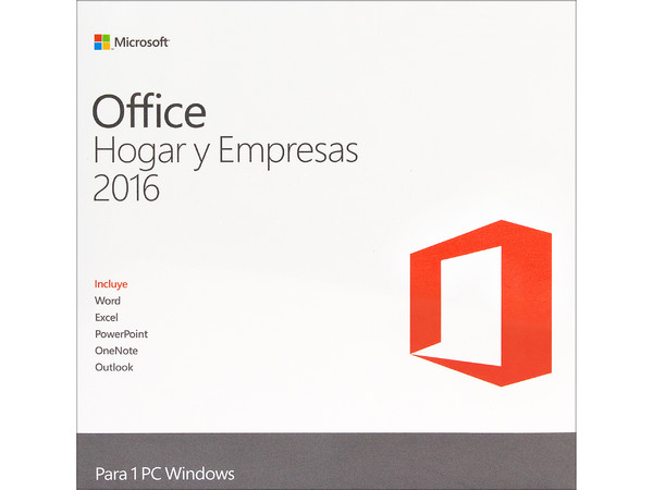 Microsoft Office Hogar y Empresas 2016, 1 PC, DVD. (32/64 Bits)