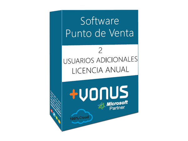 Dos Usuarios adicional Vonus Software Punto de Venta en la nube (1 año).