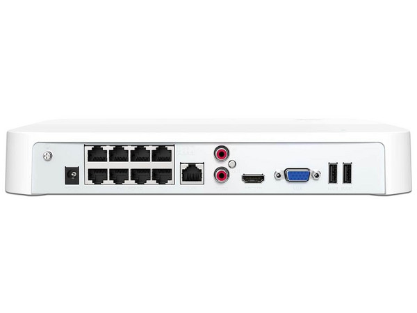 Grabadora de Video en Red PoE HD Tenda N6P-8H con Fuente de Alimentación PoE y Grabación 4K UHD. Color Blanco.