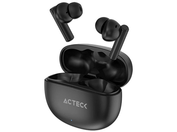 Audífonos Inalámbricos Acteck Flow Pro EF990, Con Estuche de Carga, Respuesta de Frecuencia 20Hz - 20kHz, Bluetooth, Compatible con Android e iOS. Color Negro.