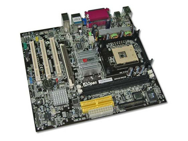 Tarjeta Madre AOpen MX46-800N, ChipSet SiS 661FX,
Soporta: Pentium 4 Northwood c/BUS de 800 y 533Mhz,
Integrado: Audio 5.1 AC97 , Video y RED 10/100Mbps,
Memoria: DDR 266/333/400 Mhz (2 Bancos), 2GB Max,
Diseño: Micro ATX, Ptos: 1x AGP 8X, 3x PCI.