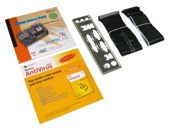 Tarjeta Madre AOpen AK77-400N, ChipSet VIA KT400A,
Soporta: AMD Athlon XP/Athlon/Duron, 333MHz,
Integrado: Audio Realtek 5.1,
Memoria: DDR 400 [PC3200], 3Gb Max. (3 Bancos)
Diseño: ATX, Ptos: 1x AGP, 6x PCI, 1xCNR