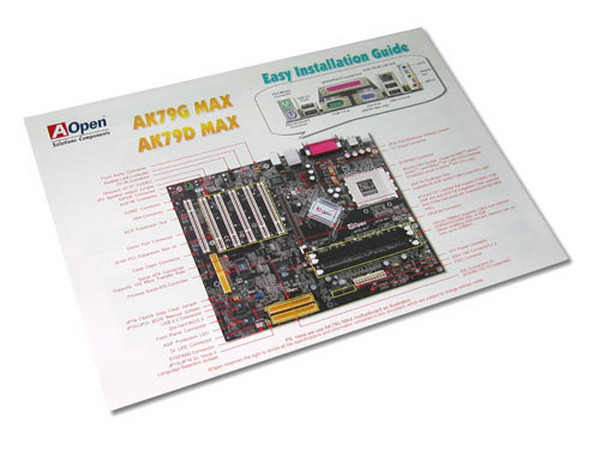 Tarjeta Madre AOpen AK79G Max, ChipSet nVidia nForce2,
Soporta: AMD Athlon XP /Athlon/Duron,
Integrado: Video Geforce4 MX, Audio Realtek 5.1,
Memoria: DDR 266/333/400, 3Gb Max. (3 Bancos),
Diseño: ATX, Ptos: 1x AGP, 5x PCI, 1xACR