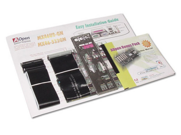 Tarjeta Madre AOpen MX46-533GN, ChipSet SiS 651/962L
Soporta: Pentium 4 y Celeron c/BUS de 400 y 533Mhz
Integrado: Audio AC97, Video y RED 10/100Mbps
Memoria: DDR PC2100/2700 (2 Bancos), 2GB Max
Diseño: Micro ATX, Ptos: 1x AGP, 3x PCI