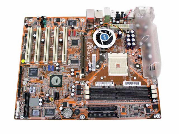 T. Madre Abit KV8-MAX3, ChipSet VIA K8T800, 
Para: Athlon 64, Socket 754 con BUS de 800MHz, 
Integrado: Audio, Red 10/100/1000, SATA-RAID (0,1,0+1), 
Memoria: 3x DDR333/266/200, 2x DDR400
Diseño: ATX, Ptos: 1x AGP 8X/4X, 5x PCI, 8xUS