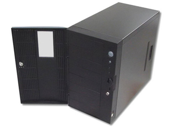 Gabinete Alaska Alpine, color negro, Mini server con fuente de poder 300W