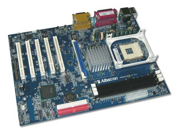 Tarjeta Madre Albatron PX865PE Lite Pro, ChipSet Intel 848P
Soporta: Intel Pentium 4  c/BUS 400/533/800 MHz 
Integrado: Audio Realtek 5.1, RED
Memoria: DDR400/333/DDR266 NON-ECC (3 Bancos), 2GB Max 
Diseño: ATX, Ptos:1x AGP(8x) y 5x PCI