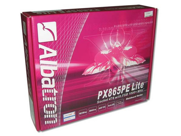 Tarjeta Madre Albatron PX865PE Lite Pro, ChipSet Intel 848P
Soporta: Intel Pentium 4  c/BUS 400/533/800 MHz 
Integrado: Audio Realtek 5.1, RED
Memoria: DDR400/333/DDR266 NON-ECC (3 Bancos), 2GB Max 
Diseño: ATX, Ptos:1x AGP(8x) y 5x PCI