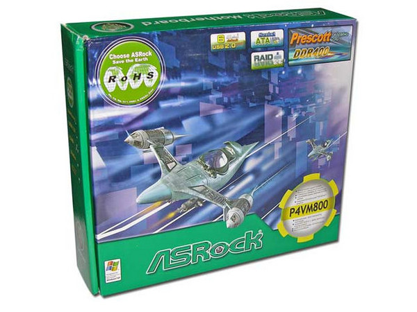 Tarjeta Madre ASRock P4VM800, ChipSet VIA P4M800,
Soporta: Pentium 4 Prescott/Celeron, Bus 800/533/400MHz,
Memoria: DDR 400/333Mhz, 2 Bancos, 2GB Max,
Integrado: Audio 6 canales, Video y RED 10/100Mbps,
Diseño: Micro ATX, Ptos: 1x AGP 8x, 3x PCI, 1x