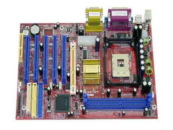 T. Madre Biostar P4TPT ChipSet Intel ® 82845PE/ICH4
Soporta: P4 hasta 3.06Ghz/Celeron 2.2Ghz (FSB 800Mhz)
Soporta tecnología Hyper-Threading
Integrado: Audio AC'97
Memoria: SDRAM DDR PC-2700, 2Gb Max, (2 Bancos),
Diseño: ATX Completo, Ptos: 5x PCI,
