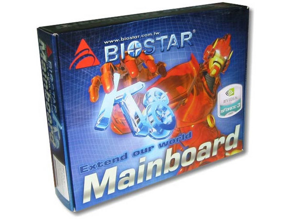 T. Madre Biostar K8NHA Pro ChipSet NVIDIA nForce 3,
Para:Athlon 64, 3200+ / 3400+,
Integrado: Audio Realtek de 6 Canales, Red,
Memoria: DDR333/DDR400,
Diseño: ATX, Ptos. 5 x PCI, 1 x AGP8X, 1 x CNR