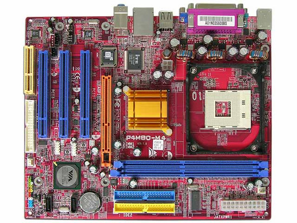T. Madre Biostar P4M80-M4, ChipSet VIA P4M800,
Soporta: Pentium 4 Prescott/Celeron, 800/533/400MHz,
Integrado: Video S3 UniChrome Pro, Audio y Red,
Memoria: DDR 400, 2 Bancos, 2GB Max,
Diseño: Micro ATX, Ptos: 3x PCI, 1x AGP 8X