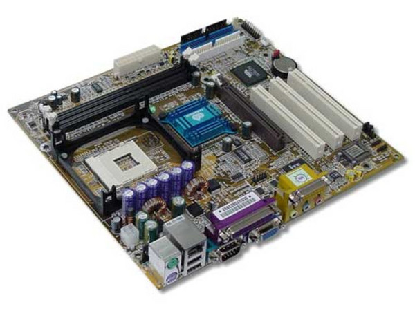 T. Madre Chaintech, ChipSet VIA P4M266A + VT8235
Soporta: P4 hasta 2.8 y Celeron, 478Pins, 400/533Mhz,
Integrado: Audio AC97, Video
Memoria: DDR DIMM, 266/200, 2Gb Max, (2 Bancos),
Diseño: Micro ATX, Ptos: 1x AGP, 3x PCI